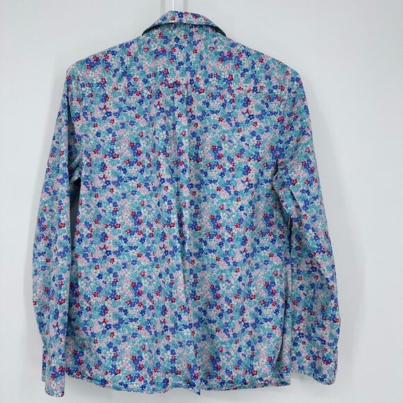 Talbots Blouse Women Petite SMALL Preppy Floral Office Career Summer Lightweight - Picture 7 of 10